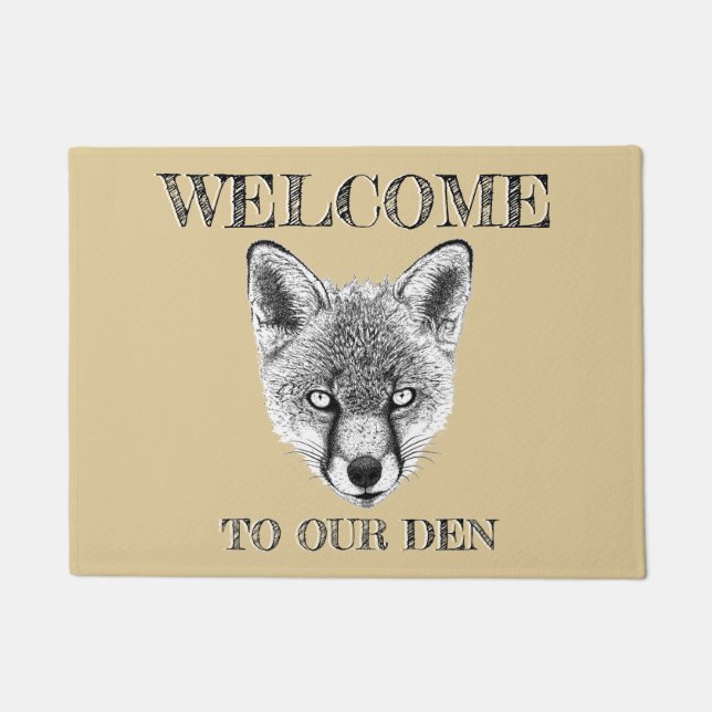 Fox Doormat 'Welcome to Our Den' Custom Doormat Fußmatte (Vorderseite)