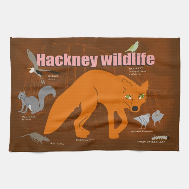 Fox durch die Gaswerke, Teetuch Geschirrtuch (Horizontal)