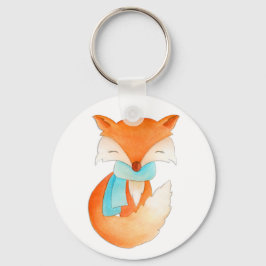 Fox eingepackt Aquarellkunst Schlüsselanhänger
