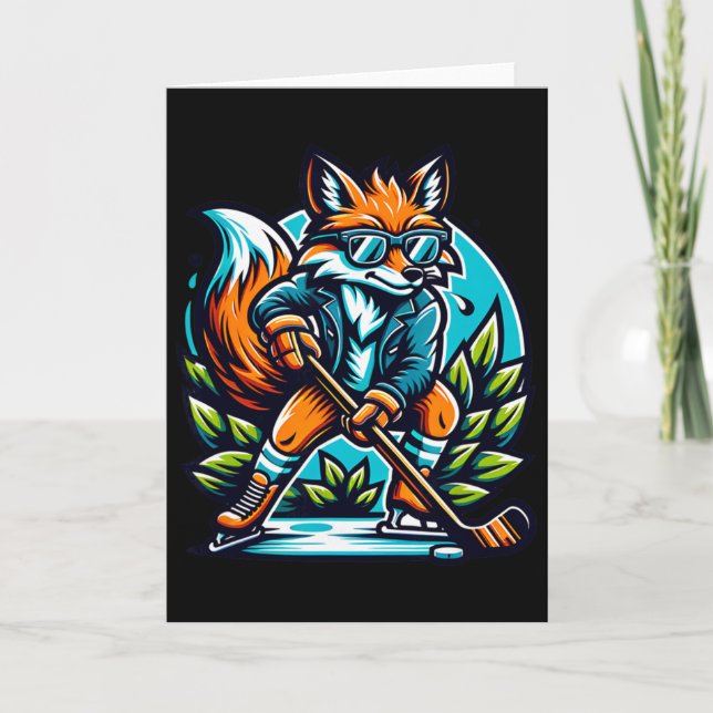 Fox-Eishockey-Cool-Style-Brille  Karte (Vorderseite)