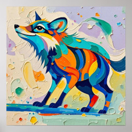 Fox Expressive abstrakte Tierkunst Poster