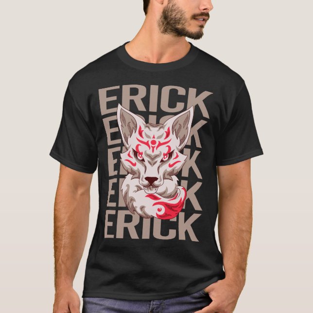Fox Face - Erick Name T-Shirt (Vorderseite)
