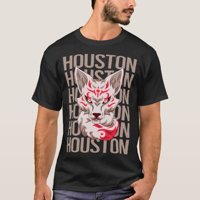 Fox Face - Houston Name T-Shirt (Vorderseite)