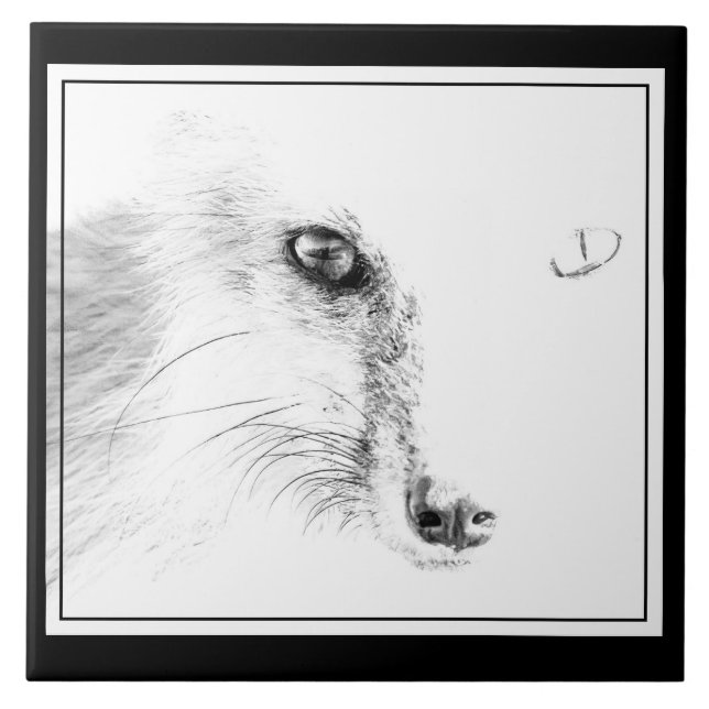 Fox Face Keramik Tile Fliese (Vorderseite)