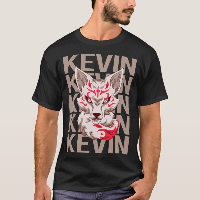 Fox Face - Kevin Name T-Shirt (Vorderseite)