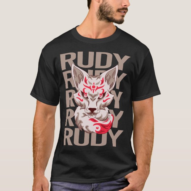 Fox Face - Rudy Name T-Shirt (Vorderseite)