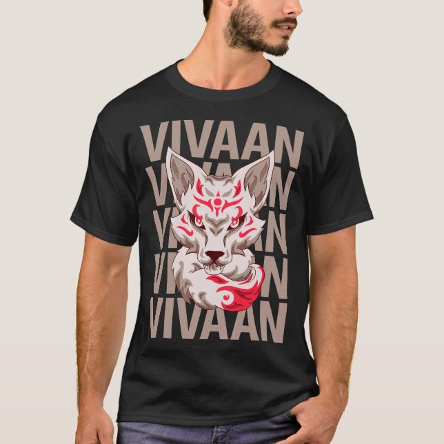 Fox Face - Vivaan Name T-Shirt (Vorderseite)