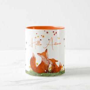 Fox Fall Herbst lässt Kaffeepause Tasse