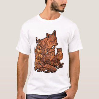 Fox-Familien-Weiß-Hintergrund T-Shirt