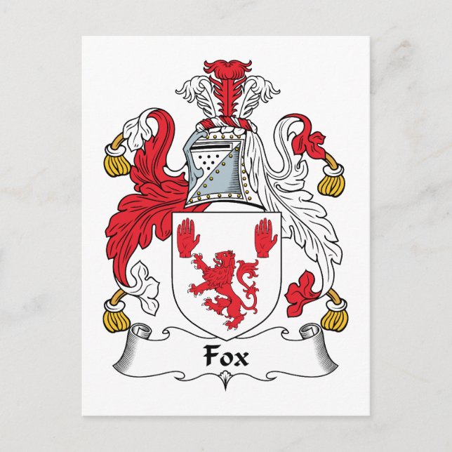 Fox-Familienwappen Postkarte (Vorderseite)