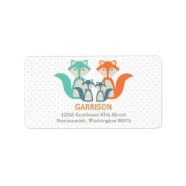 Fox Family Address Label mit 4 Fox Adressaufkleber