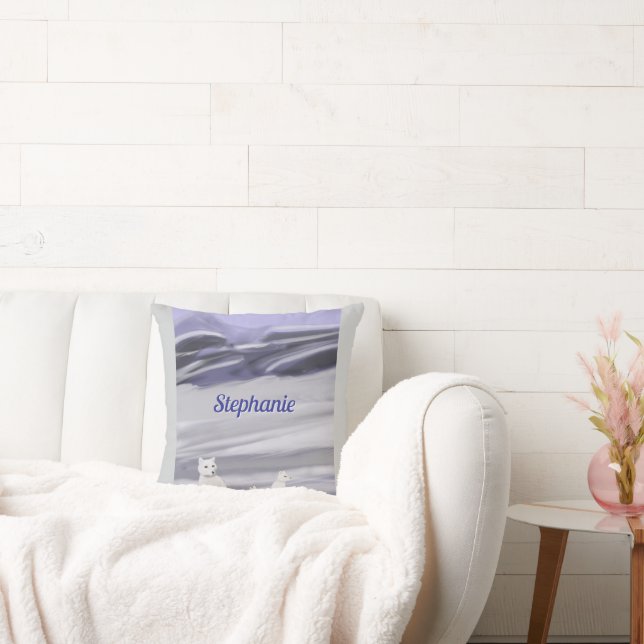 Fox Family Personalisiert Throw Kissen (Liege)
