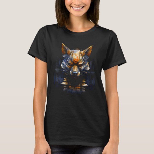 Fox Fantasy Polygon Animal Artwork Fox T-Shirt (Vorderseite)