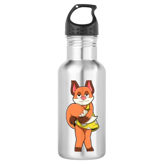 Fox Female mit Rock Edelstahlflasche (Vorderseite)