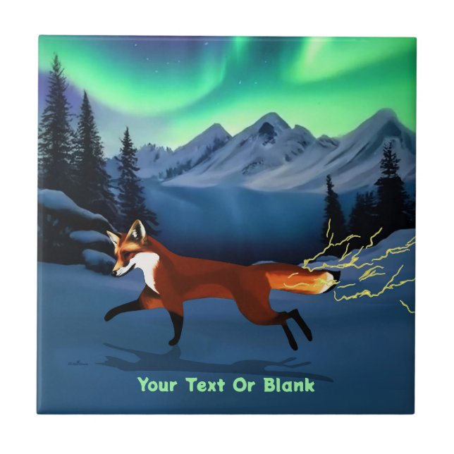 Fox Fire - Northern Lights Fliese (Vorderseite)