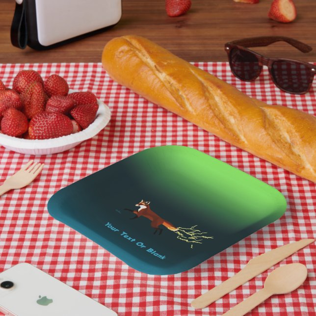 Fox Fire - Northern Lights Pappteller (Picknick)