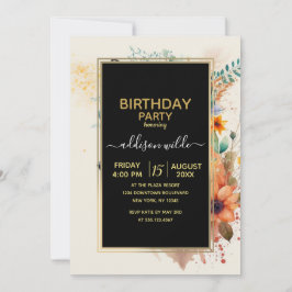 Fox Flower Crown Watercolor                        Einladung