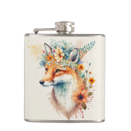Fox Flower Crown Watercolor                        Flachmann