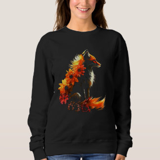 Fox Flowers - Art Animal Fox Sweatshirt
