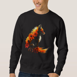 Fox Flowers - Art Animal Fox Sweatshirt