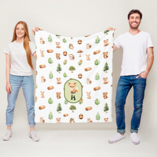 Fox Forest Friends Niedliche Waldtiere Fleecedecke