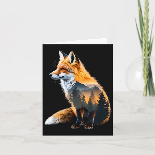 Fox Forest Nature Lover Mountains Hiking Camng Bus Karte (Vorderseite)