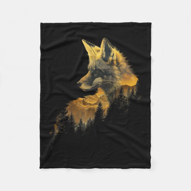 Fox Forest Nature Lover Mountains Wandern Camping  Fleecedecke (Vorderseite)