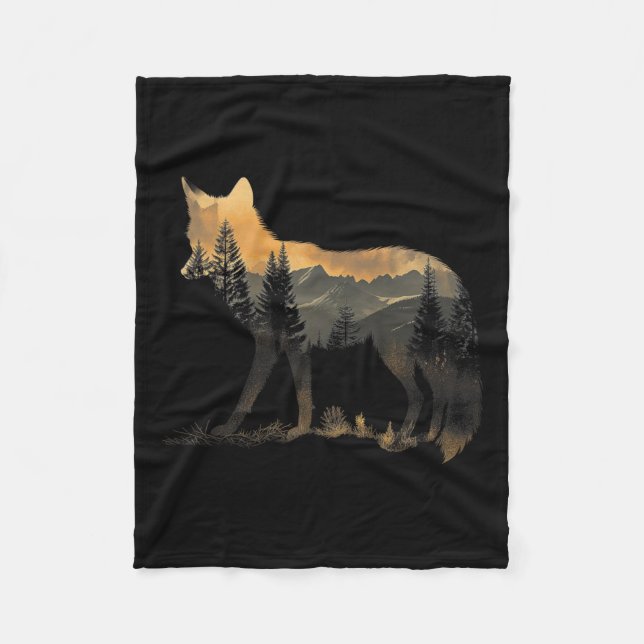 Fox Forest Nature Lover Mountains Wandern Camping  Fleecedecke (Vorderseite)