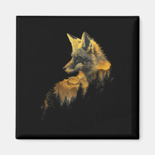Fox Forest Nature Lover Mountains Wandern Camping Magnet