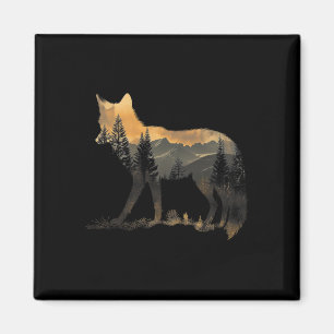 Fox Forest Nature Lover Mountains Wandern Camping  Magnet