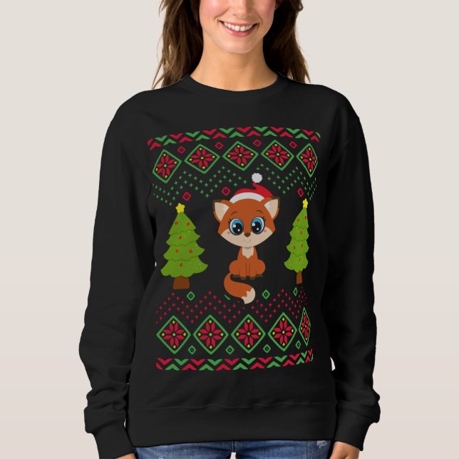 Fox Funny Classic Ugly Sweater Liebe Foxe Sweatshirt (Vorderseite)