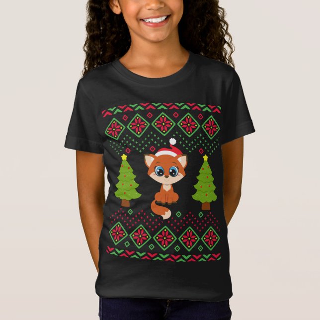 Fox Funny Classic Ugly Sweater Liebe Foxe T-Shirt (Vorderseite)