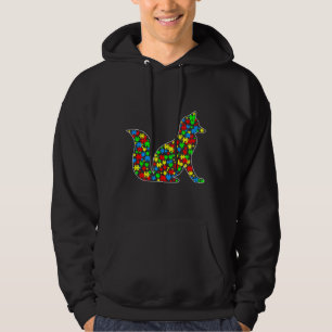 Fox Funny Puzzle Animes Autismus Bewusstsein Hoodie