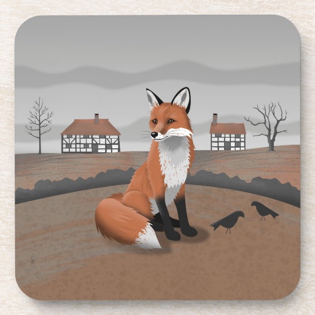 Fox Getränkeuntersetzer (Vorderseite)