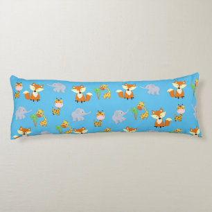 Fox Giraffe und Elephant Print Body Kissen