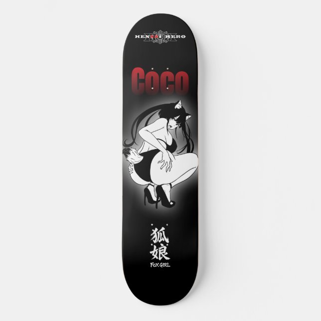 Fox girl Coco Skateboard (Vorderseite)
