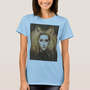 Fox Girl Leinwand Angepasst Burnout T - Shirt