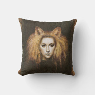Fox Girl Throw Cushion Kissen