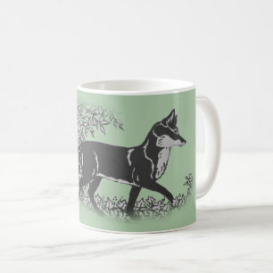 Fox gray, Grünes Vintages Rustikales Tier Kaffeetasse
