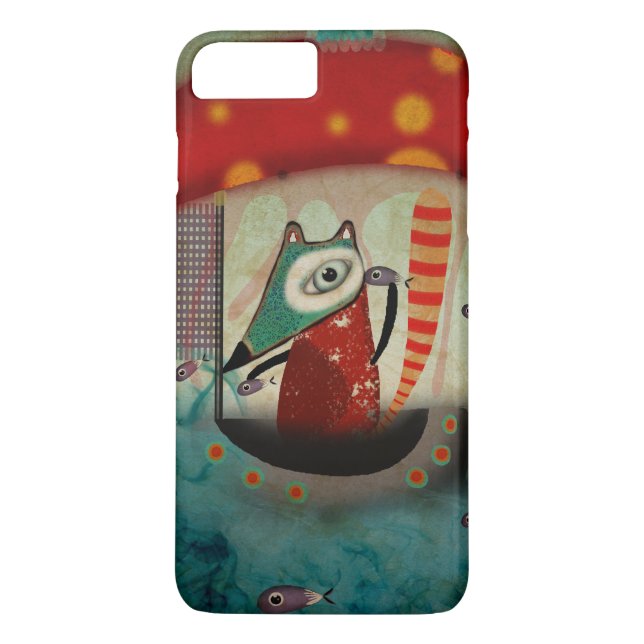 Fox Grungy Strip Art Case-Mate iPhone Hülle (Rückseite)
