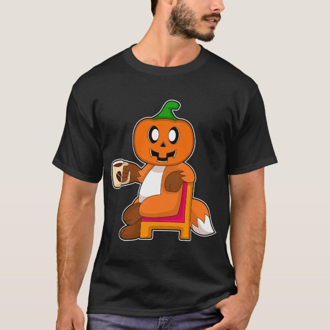 Fox Halloween Pumpkin-Kaffee T-Shirt (Vorderseite)
