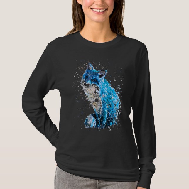 Fox Hand lackierter Eisfox T-Shirt (Vorderseite)