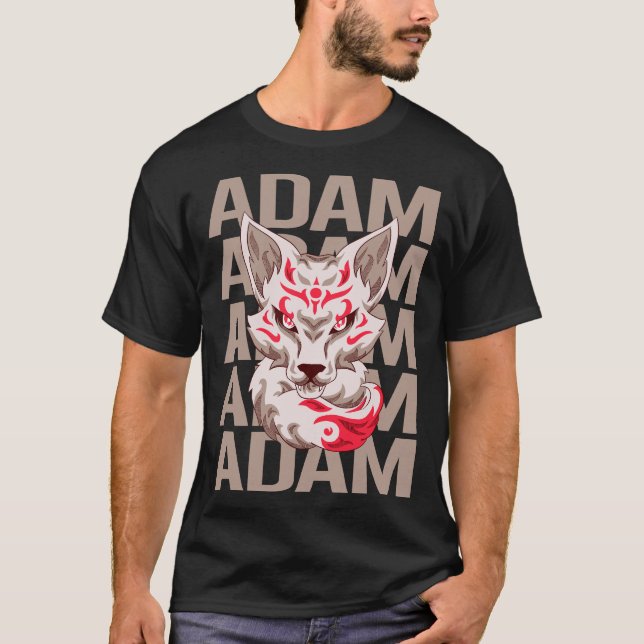 Fox Head - Adam Name T-Shirt (Vorderseite)
