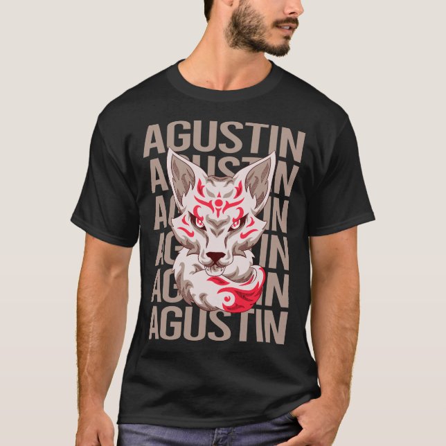 Fox Head - Agustin Name T-Shirt (Vorderseite)