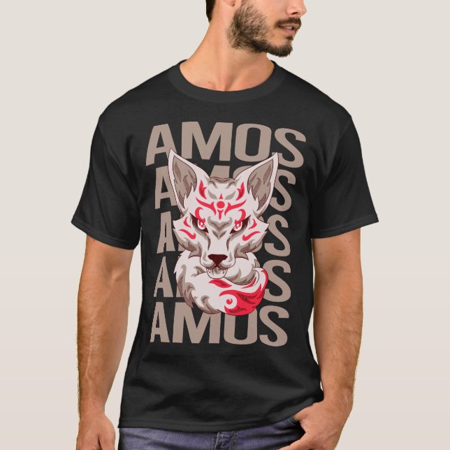 Fox Head - Amos Name T-Shirt (Vorderseite)