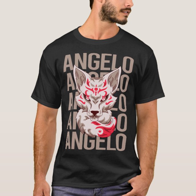 Fox Head - Angelo Name T-Shirt (Vorderseite)