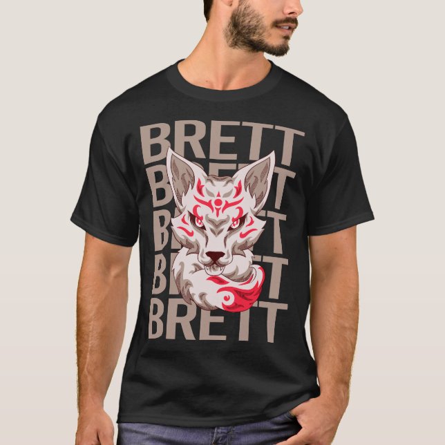 Fox Head - Brett Name T-Shirt (Vorderseite)