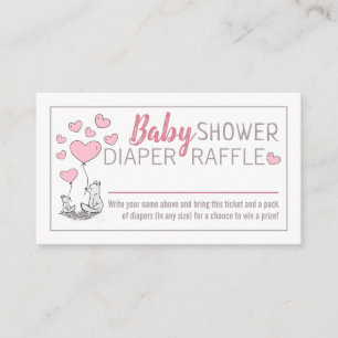 Fox Hearts Baby Duwer Diaper Raffle Begleitkarte