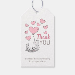 Fox Hearts Baby Shower Danke, dass Sie Geschenkmar Geschenkanhänger