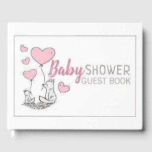 Fox Hearts Baby Shower Guest Book Gästebuch